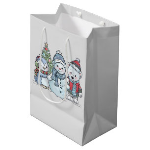 Christmas Snowman and Friends Medium Gift Bag
