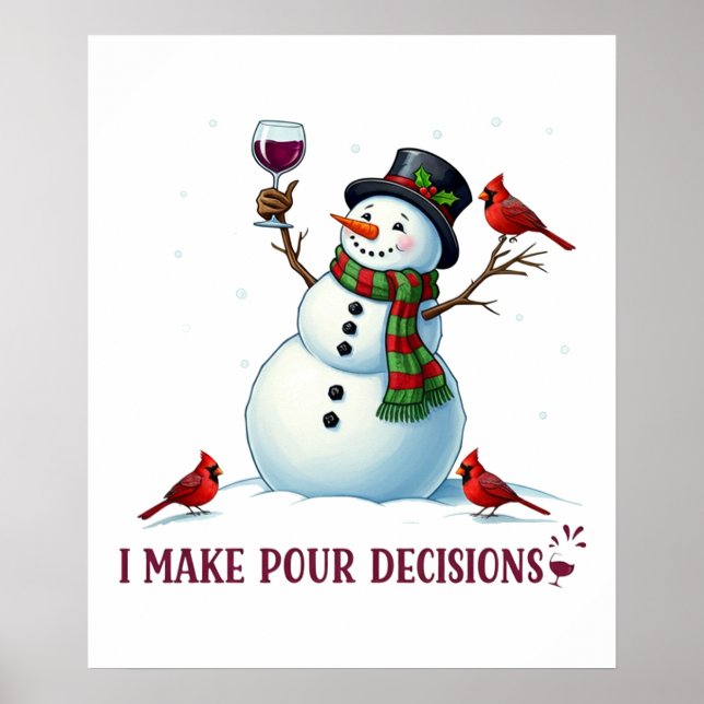 Christmas snowman bar lounge drinking party  poster (Front)