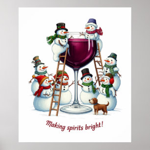 Christmas snowman bar lounge drinking party  poster