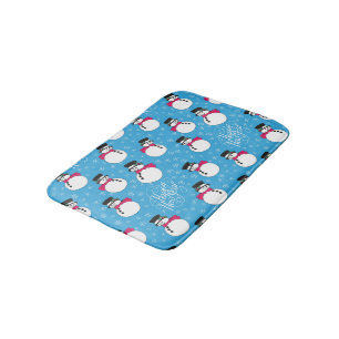 Christmas snowman bath mat
