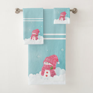 Christmas Snowman Bath Towel Set