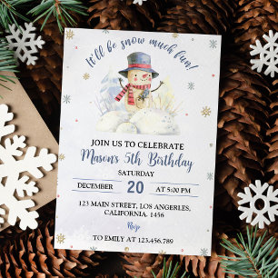 Christmas Snowman Birthday Invitation