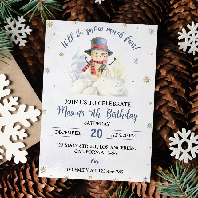 Christmas Snowman Birthday Invitation (Creator Uploaded)