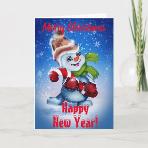 Christmas Snowman - Blank Note Card