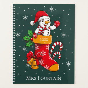Christmas Snowman Candy Cane Snowflakes Daily Planner