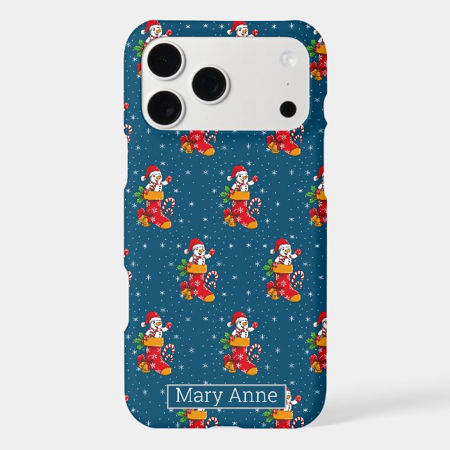 Christmas Snowman Candy Cane Stocking Pattern (Back)
