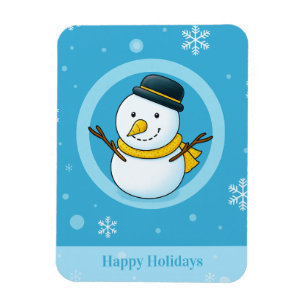 Christmas Snowman Card Magnet