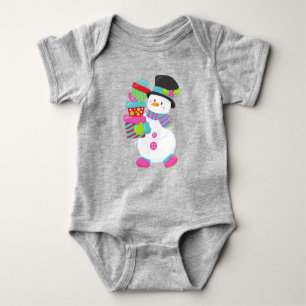 Christmas Snowman, Carrot Nose, Gifts, Presents Baby Bodysuit