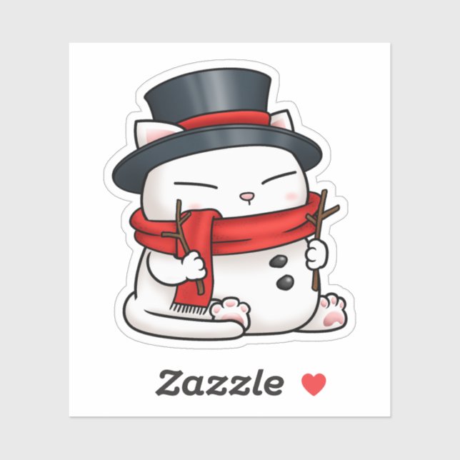 Christmas Snowman Cat (Sheet)