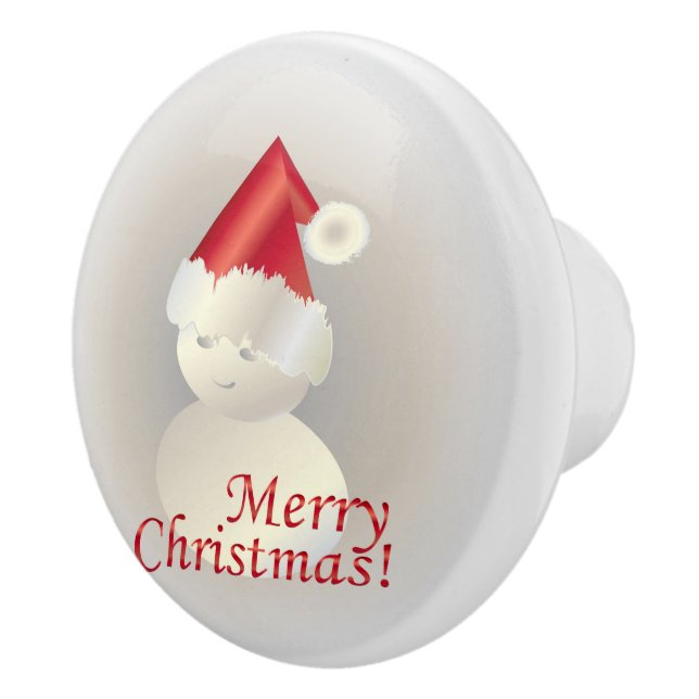 Christmas Snowman Ceramic Knob (Right)