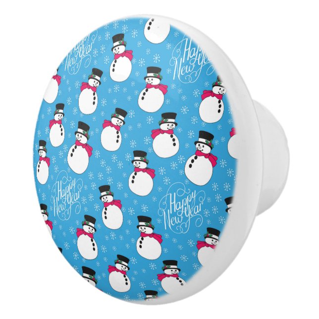 Christmas snowman ceramic knob (Right)