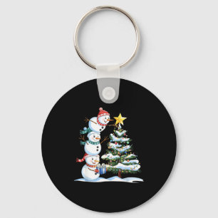 Christmas Snowman Christmas Tree Funny Snowman Lov Key Ring