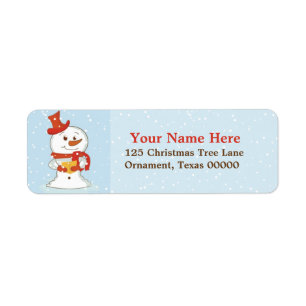 Christmas Snowman Custom Return Address Labels