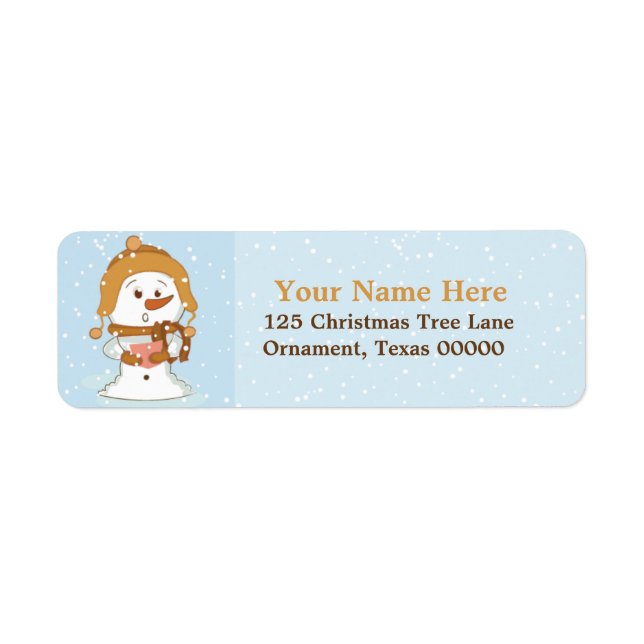Christmas Snowman Custom Return Address Labels (Front)