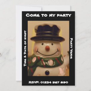 Christmas Snowman Customisable Party Invitation