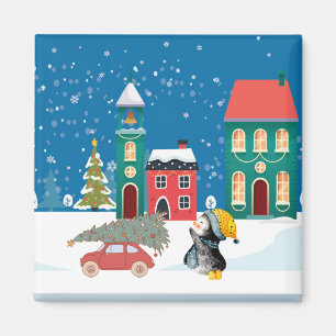 Christmas Snowman  Design   Magnet