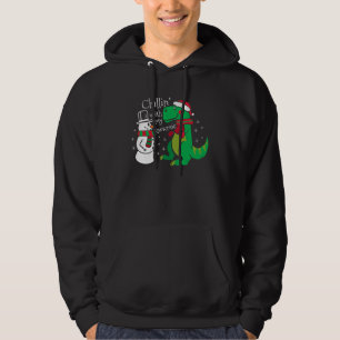 Christmas Snowman Dinosaur Rex Hoodie