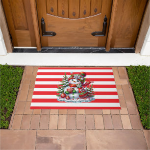 Christmas Snowman Door Mat