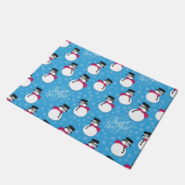 Christmas snowman doormat (Angled)