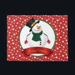 Christmas Snowman Doormat<br><div class="desc">This doormat is shown in a festive Christmas snowman print design.
Customise this item or buy as is.




Stock Image</div>