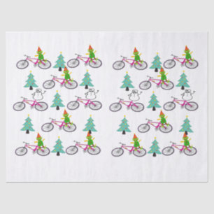 Christmas Snowman Elf Tissue Paper Bicycle