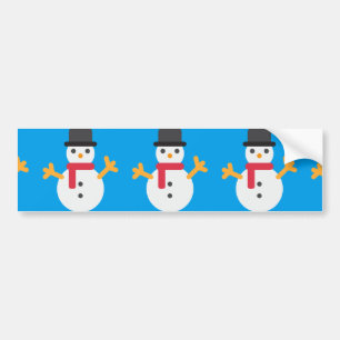 christmas snowman emoji bumper sticker