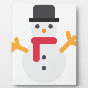 christmas snowman emoji plaque