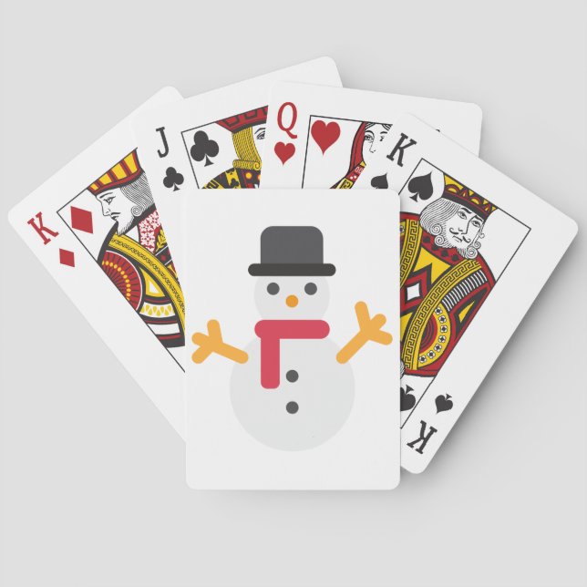 christmas snowman emoji playing cards (Back)