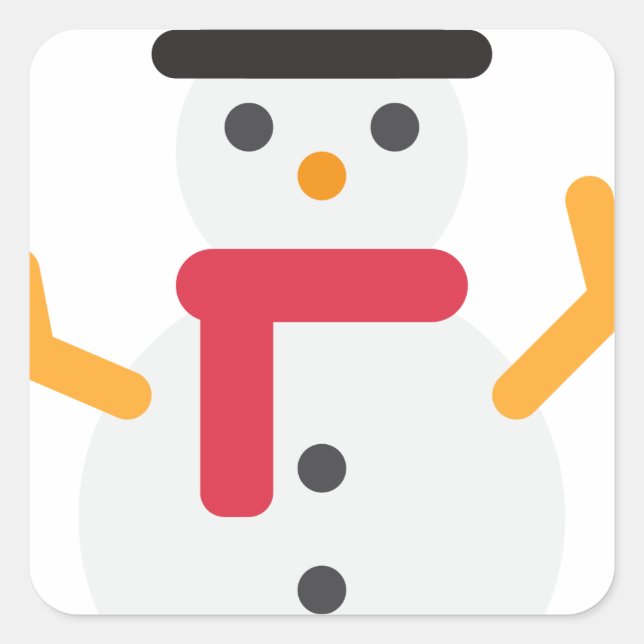 christmas snowman emoji square sticker (Front)