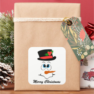 Christmas snowman face add message sticker