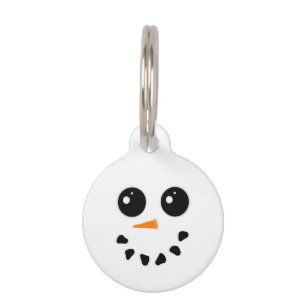 Christmas Snowman Face Dog Tag and Metal Key Ring
