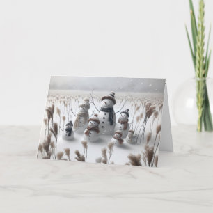 Christmas Snowman Family Holiday Card