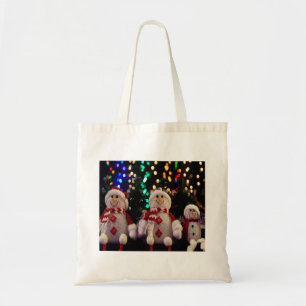 Christmas Snowman Family Ornaments Tree Photo Tote Bag