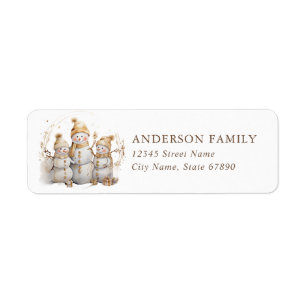 Christmas Snowman Family Return Address Labels
