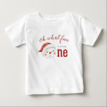 Christmas Snowman First Birthday Baby T-Shirt<br><div class="desc">Oh what fun,  it is to be One! Christmas Snowman first birthday party shirt with watercolor snowman.</div>