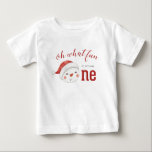 Christmas Snowman First Birthday Baby T-Shirt<br><div class="desc">Oh what fun,  it is to be One! Christmas Snowman first birthday party shirt with watercolor snowman.</div>