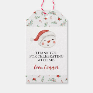Christmas Snowman First Birthday Favour Gift Tags