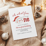 Christmas Snowman First Birthday Invitation<br><div class="desc">Oh what fun,  it is to be One! Christmas Snowman first birthday party invitation with watercolor snowman.</div>