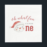 Christmas Snowman First Birthday Napkin<br><div class="desc">Oh what fun,  it is to be One! Christmas Snowman first birthday party napkins with watercolor snowman.</div>