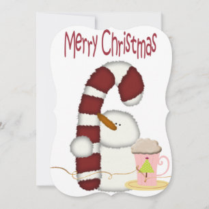 Christmas Snowman Flat Greeting Card