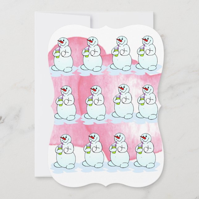 Christmas Snowman Flat Greeting Card (Front)