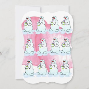 Christmas Snowman Flat Greeting Card