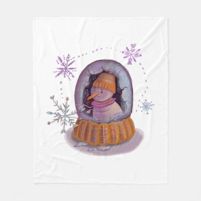 christmas snowman fleece blanket (Front)