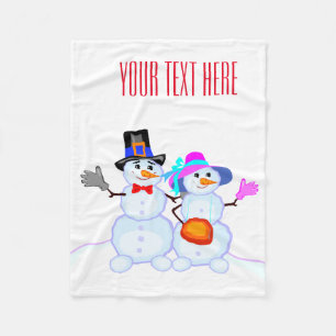 Christmas Snowman Fleece Blanket