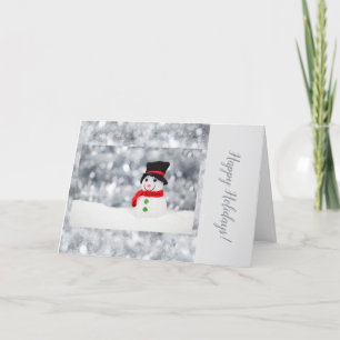 Christmas Snowman Folded Holiday Card