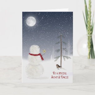 Christmas Snowman for Aunt and Uncle Holiday Card