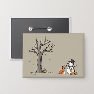 Christmas Snowman Fox And Deer Woodland Animal