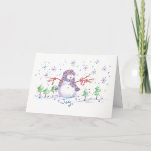 Christmas Snowman Frosty Joy Greeting Card