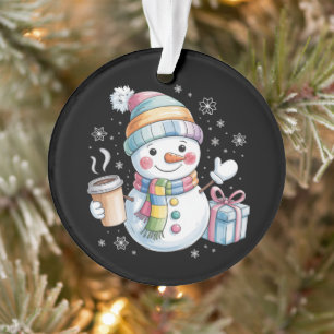 Christmas Snowman Gift Holiday Winter Xmas Coffee Ornament
