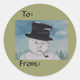 Christmas Snowman Gift Sticker